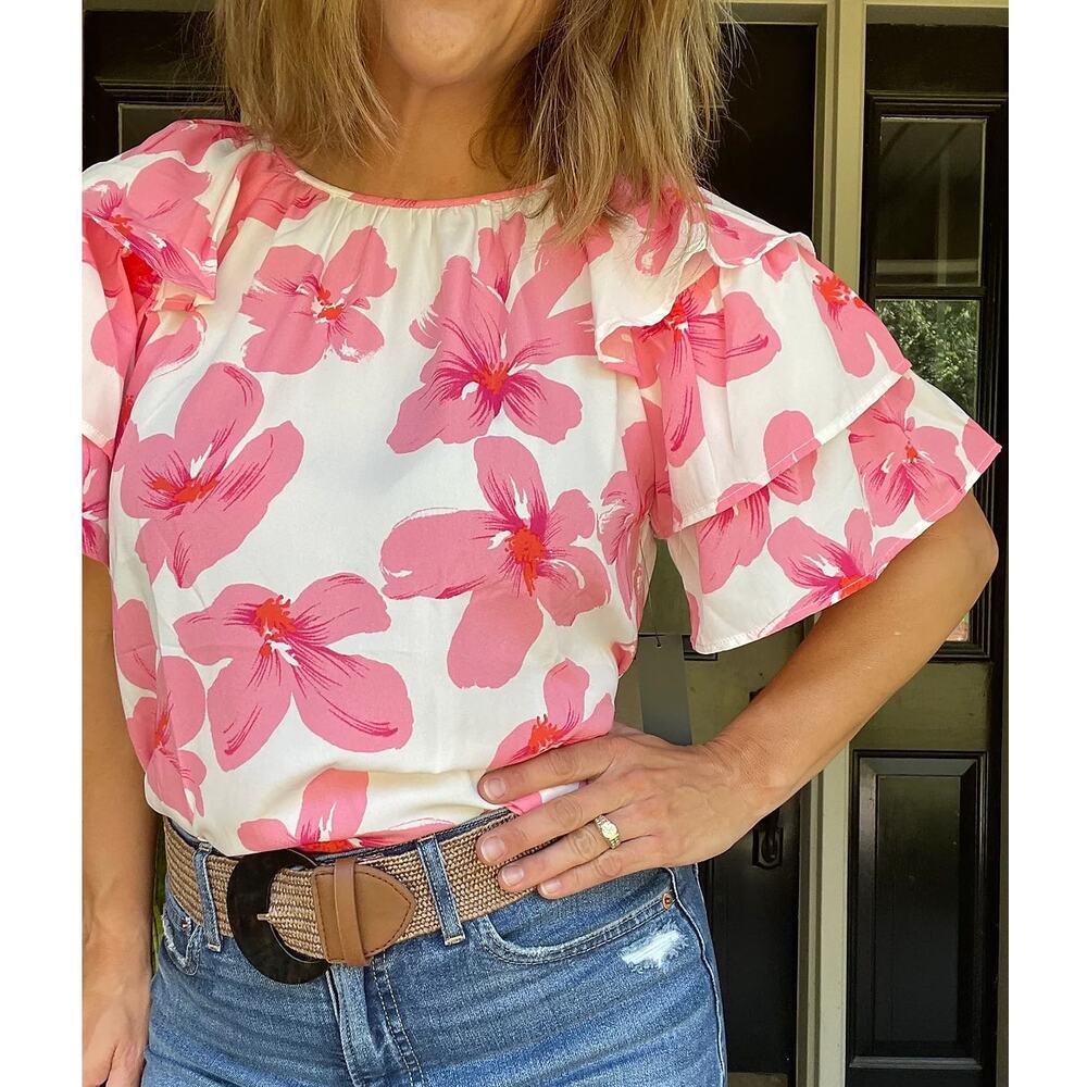 Floral Ruffled Blouse - Picture 2 of 2